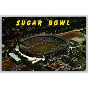 Postcard Louisiana New Orleans Tulane Stadium The Sugar Bowl Vintage c1960s LA